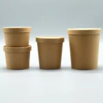 Eco-Friendly Craft Paper Noodle Containers Water-Based Coated Bowls and Lids Home Compostable with OEM Printing
