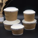 500ml Triple Wave Wall Ripple Biodegradable Cardboard Coffee Cup with Lid Tea Cups Disposable Paper Cup with Tea Inside Bottom - Image 5