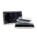 Leading Eco Disposal Packaging Trend by Waterbased Plastic Free Triple Corrugated Paper SUSHI Tray with Lids - 画像 (2)