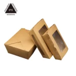 Compostable Kraft Salad Cake Food Box with PLA Window - Image 2