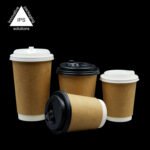 Double Walled Coffee Paper Cups with Lids | Food Grade White Take Away Cups - Image 5