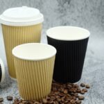 Zeroleak Free Designs Disposal Triple Layer Ripple Paper Cups with Lids and Sleeves - Image 2