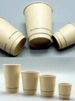 Double Wall Paper Cup Matching Ps Lids and CPLA Lids Disposal Hot Drinks Take Away Bamboo Eco Friendly Customized Tea Cup Accept - Image 5