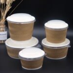 Greaseproof Corrugated Hot Soup Noodle Paper Bowl with Lids Embossing ZEROLEAK Brand - Image 2