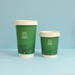 Custom Logo Printed Disposable Double Wall Paper Cup with Lids for Hot Coffee Drinks Embossed Design - Image 2
