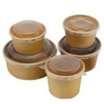 New Size 850ml Take Out Disposal Paper Bowl Craft Paper High Standard Greaseproof