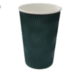 500ml Triple Wave Wall Ripple Biodegradable Cardboard Coffee Cup with Lid Tea Cups Disposable Paper Cup with Tea Inside Bottom