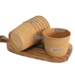500ml Triple Wave Wall Ripple Biodegradable Cardboard Coffee Cup with Lid Tea Cups Disposable Paper Cup with Tea Inside Bottom - Image 4