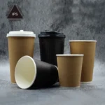 Private Label Ripple Paper Cup with Lids Craft Paper Premium Coffee Cup Custom Print Paper Gold Foil Lu Ripple Wall Accept - Image 2