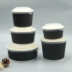 Zeroleak Paper Bowl Cake Packaging Corrugated Paper Cupcake Paper for Street Free Design Single Wall and Ripple Wall Black - Image 5
