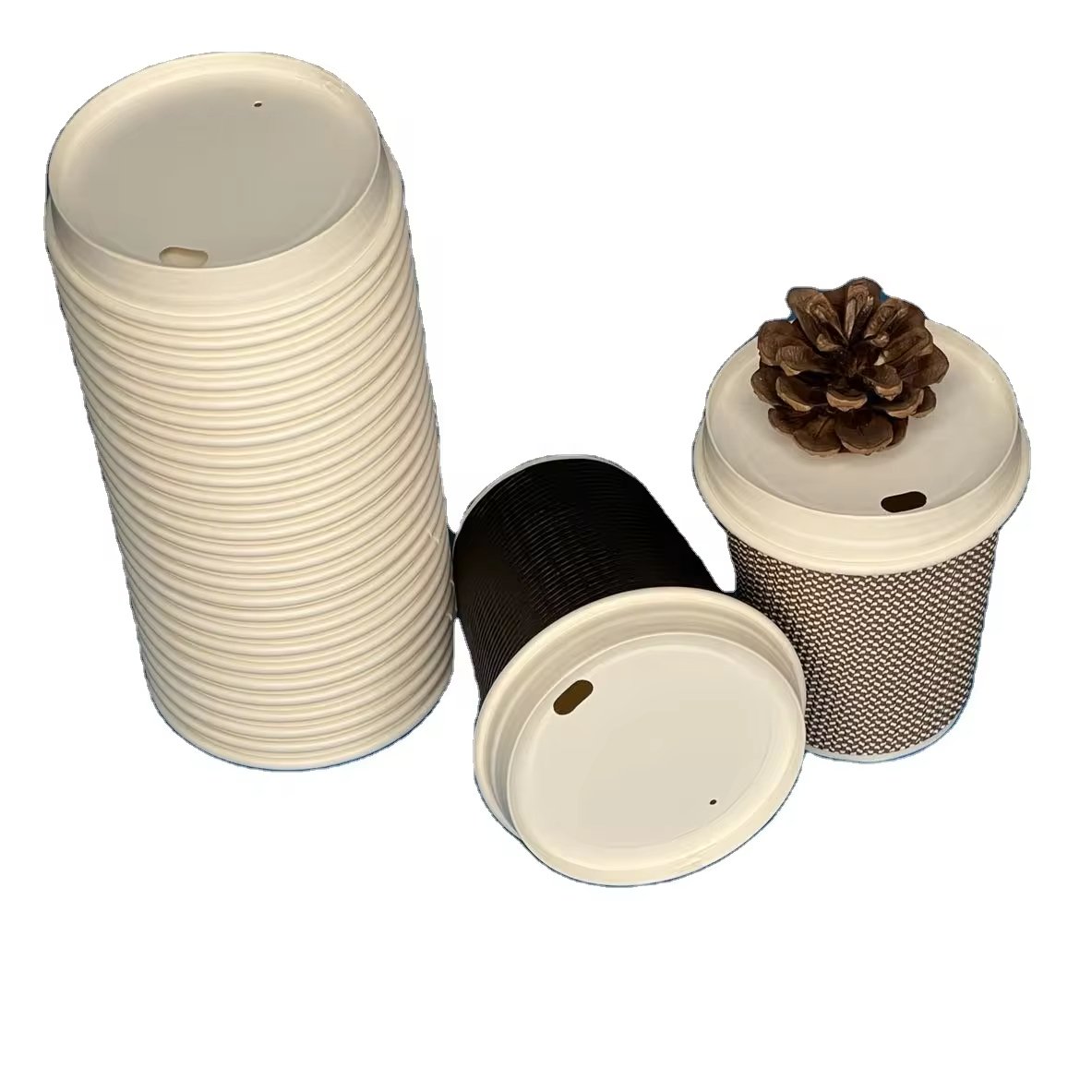 Ha56a40b901884619ab5296d2d16f84f3P.jpg Customizable Anti-leak Sustainable Aqueous Coating Paper Lids for Hot Drink (80mm Cups) - Imagen 1