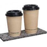 Double Wall Paper Cup Matching Ps Lids and CPLA Lids Disposal Hot Drinks Take Away Bamboo Eco Friendly Customized Tea Cup Accept