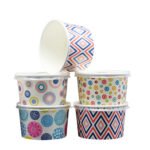Ice Cream Cup Double Wall Paper with Lids Customized Good Quality Disposable Paper Containers for Cake Cake Bowl Drink Cup - 画像 (4)
