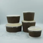 Zeroleak Paper Bowl Cake Packaging Corrugated Paper Cupcake Paper for Street Free Design Single Wall and Ripple Wall Black - Image 2