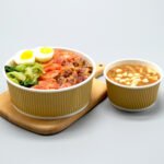 Fashion Big Straight Ripple Wall Food Grade Kraft Pizza Bowl with Moisture Proof PP Lids - Image 2