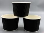 Zeroleak Paper Bowl Cake Packaging Corrugated Paper Cupcake Paper for Street Free Design Single Wall and Ripple Wall Black – Image 3