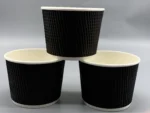 Zeroleak Paper Bowl Cake Packaging Corrugated Paper Cupcake Paper for Street Free Design Single Wall and Ripple Wall Black - Image 3