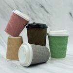 Zeroleak Free Designs Disposal Triple Layer Ripple Paper Cups with Lids and Sleeves - Image 3