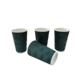 Zeroleak Free Designs Disposal Triple Layer Ripple Paper Cups with Lids and Sleeves – Image 6