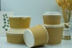 Greaseproof Corrugated Hot Soup Noodle Paper Bowl with Lids Embossing ZEROLEAK Brand - Image 4